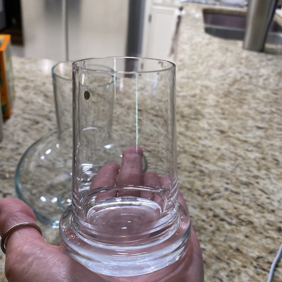 Polish Clear Glass Tumble Up Bedside Carafe Water Carafe Hotel Style Elegant - Picture 3 of 11